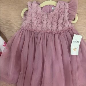 Mauve Rosette Tulle Dress